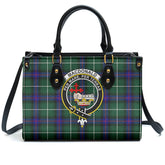 MacDonald of the Isles Hunting Modern Tartan Crest Leather Handbag